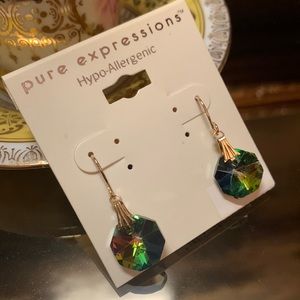 Gold Drop Holographic Earrings